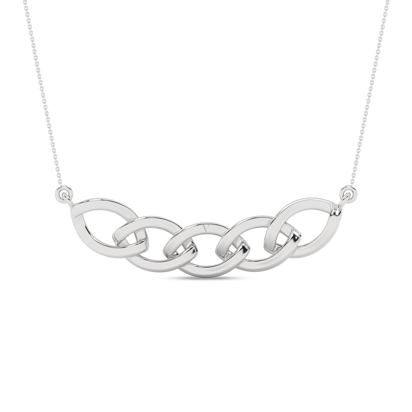 Alternating Diamond Cascade Link Necklace white gold replica