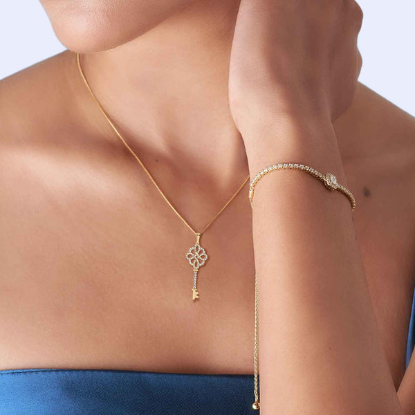 Floral Key Necklace