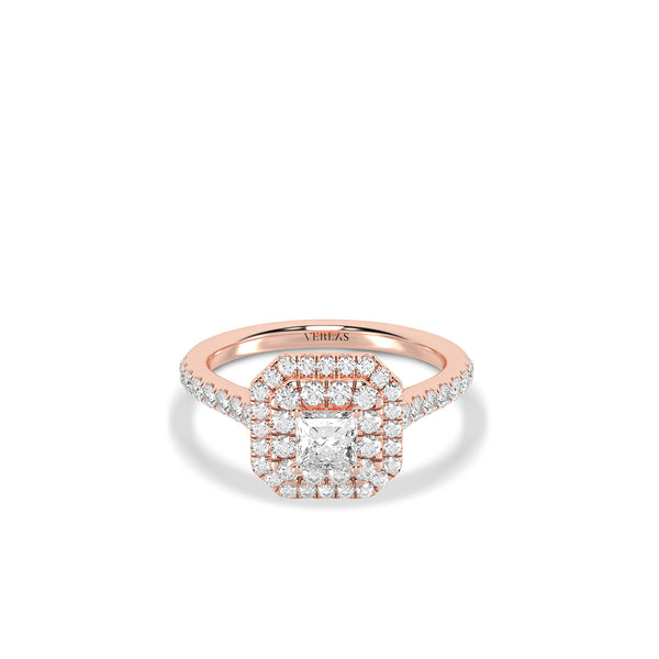 Quaint Signature Princess Double Halo Ring