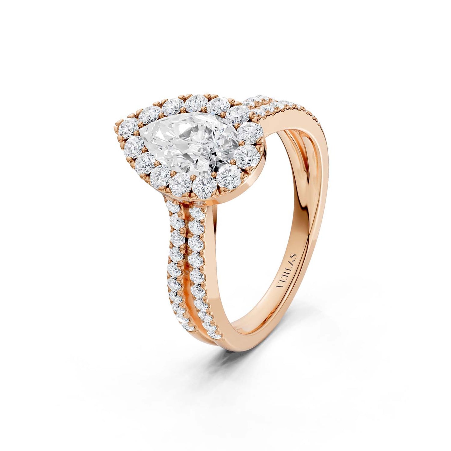 Unified Iconic Dewdrop Halo Ring