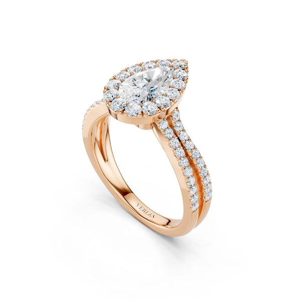 Unified Iconic Dewdrop Halo Ring