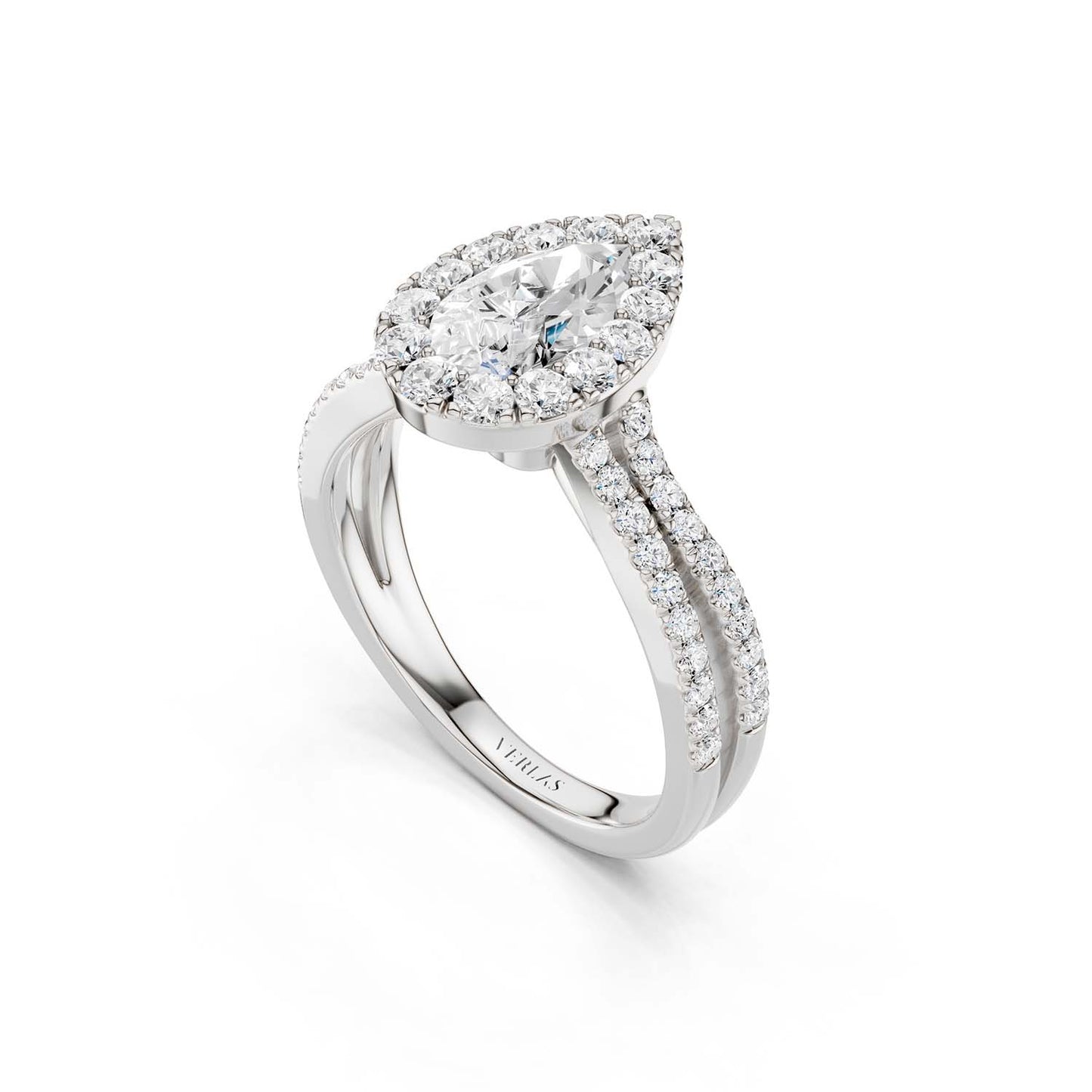 Unified Iconic Dewdrop Halo Ring