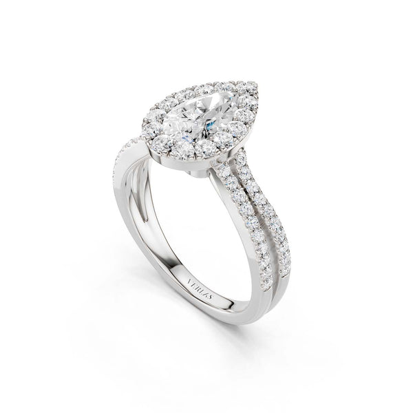 Unified Iconic Dewdrop Halo Ring