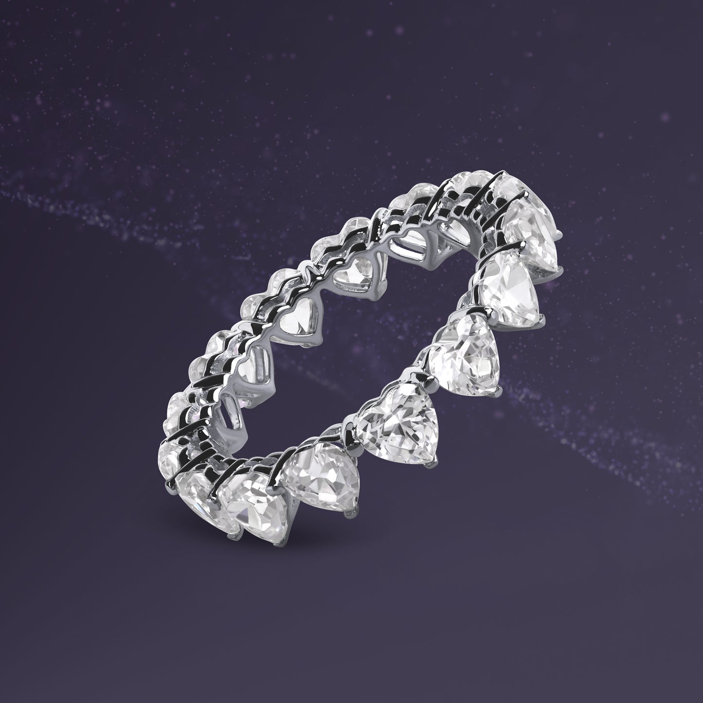 Vertical Heart Eternity Band