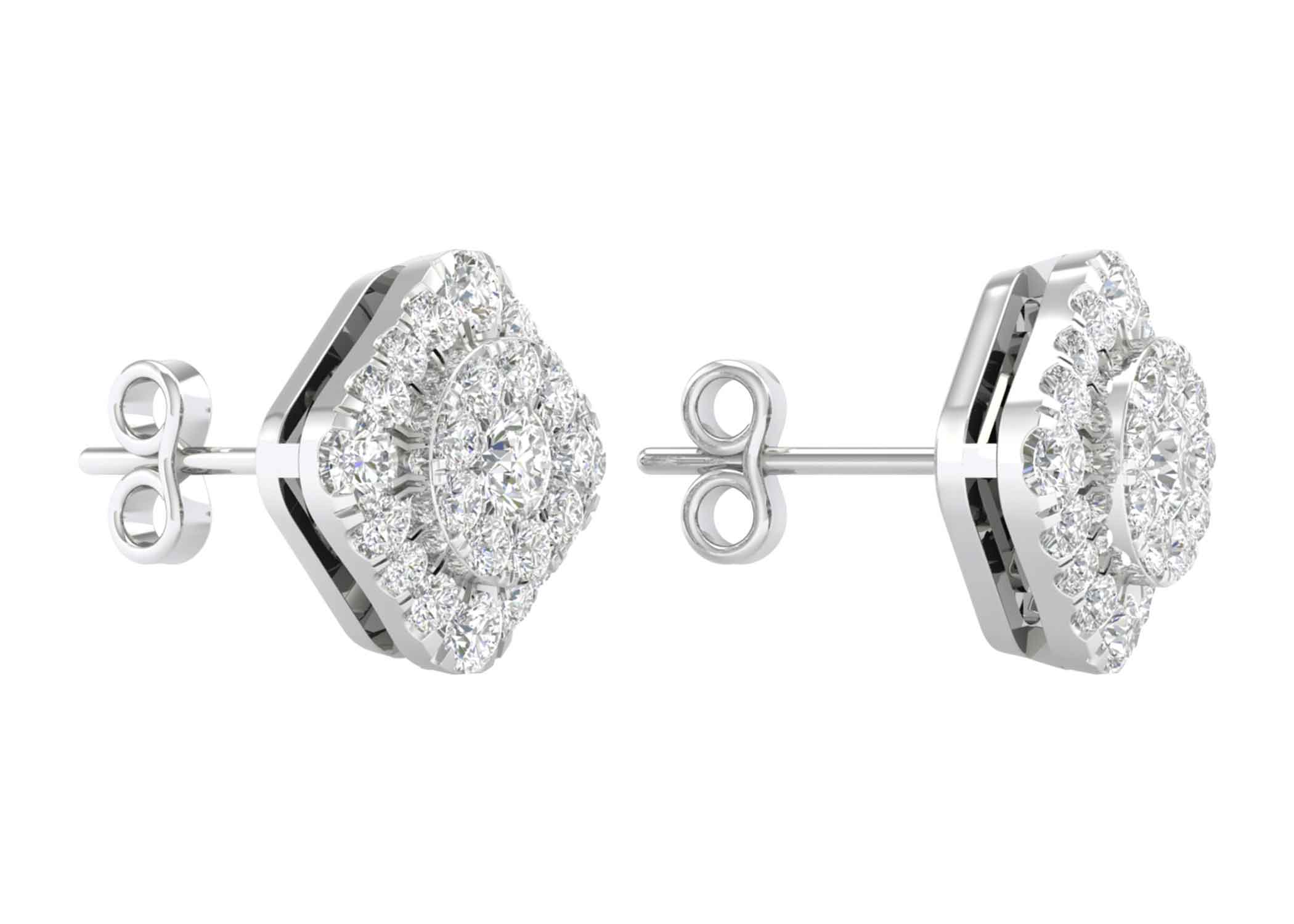 Round-Cushion Halo Studs Replica