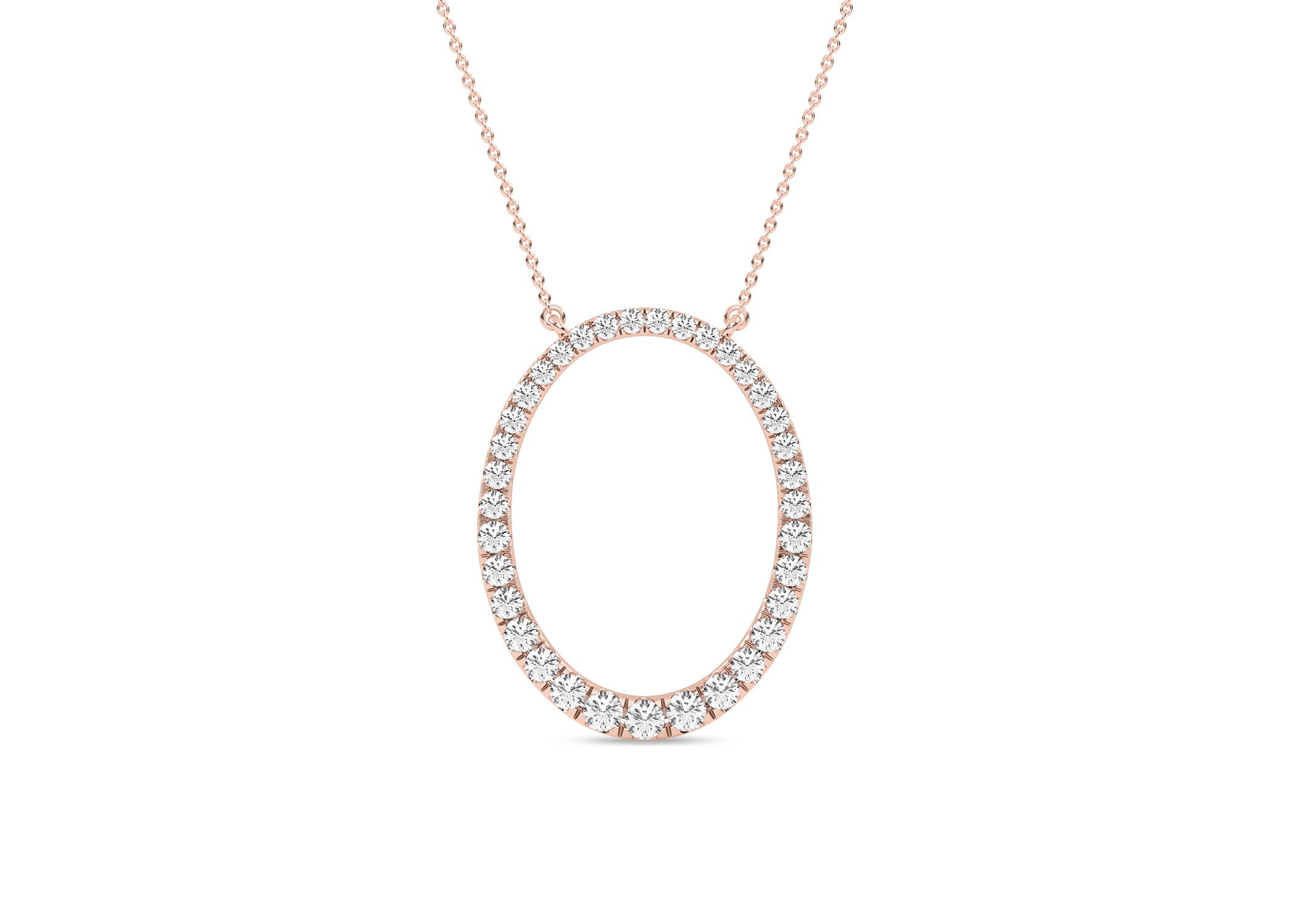 Tapering Ellipse Silhouette Necklace - Necklace 