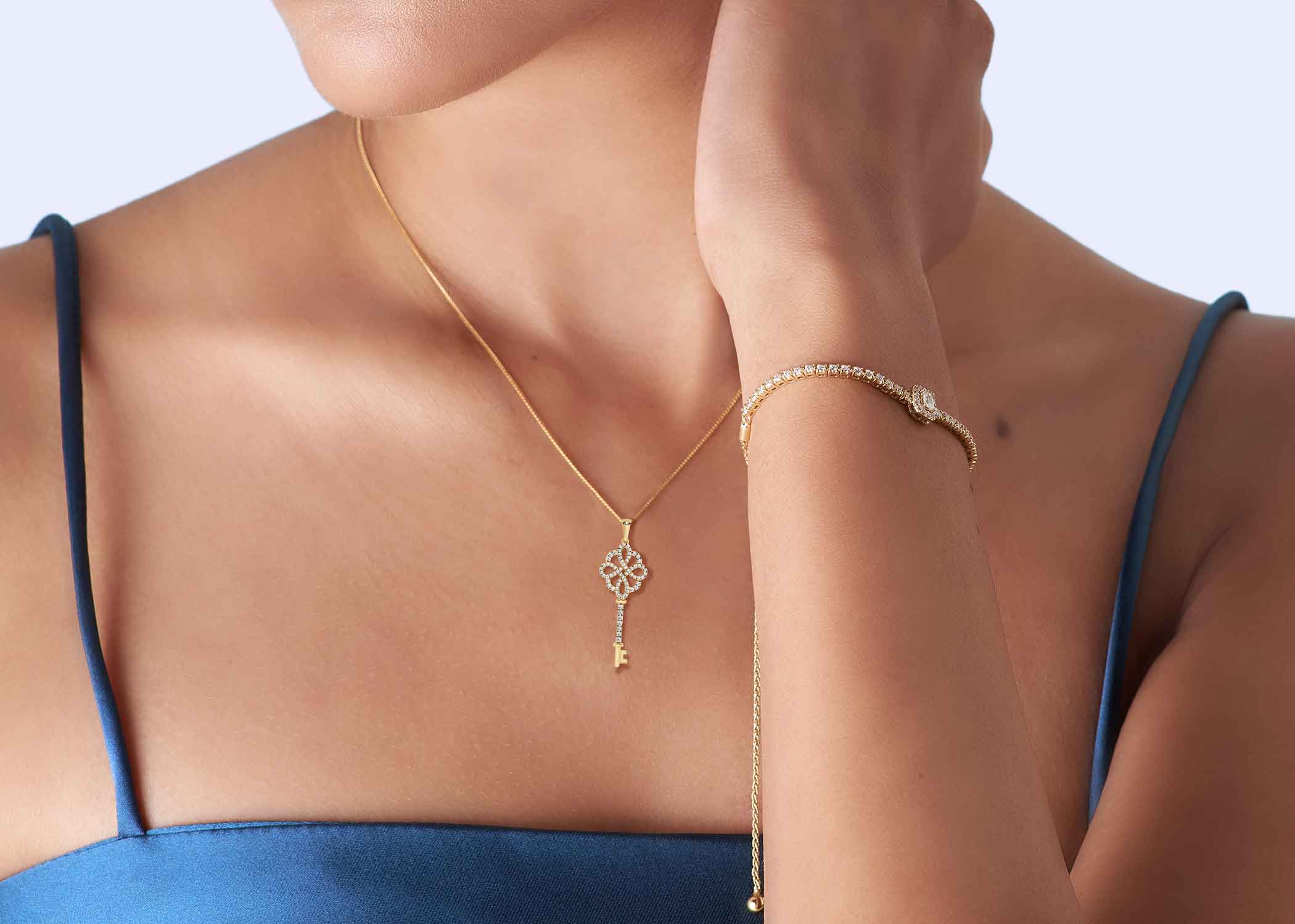 Floral Key Necklace - Necklace 