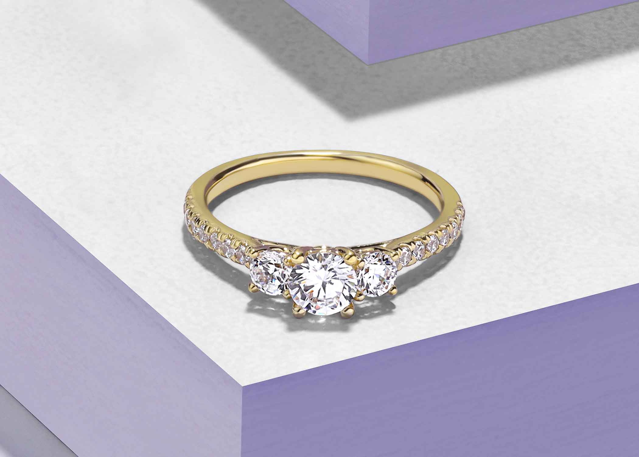 Embellished Round Vows - Ring 