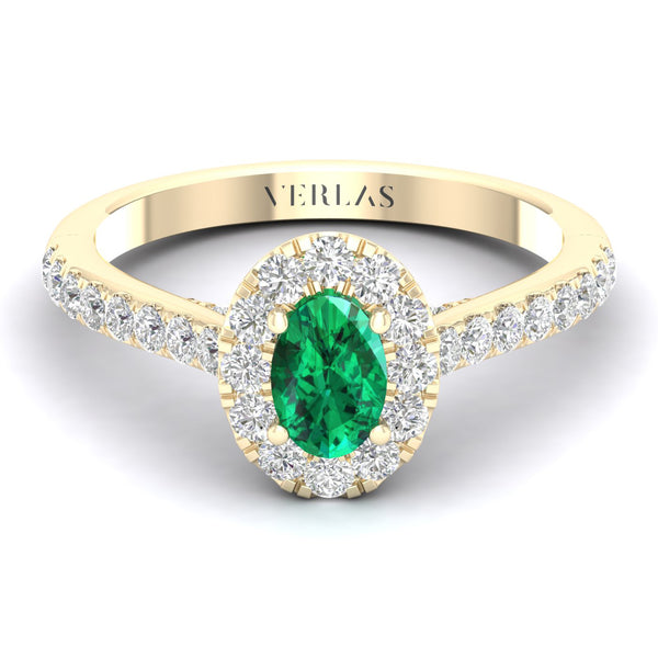 Exquisite Ellipse Gemstone Diamond Halo Ring (M)_Product Angle_PCP Main Image